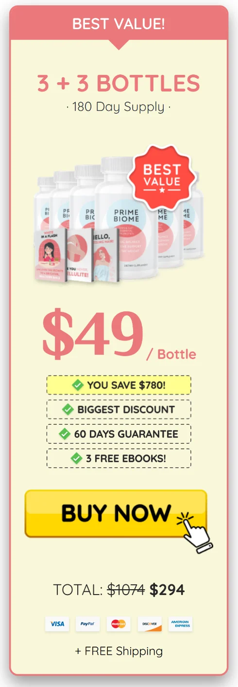 buy PrimeBiome 6 bottle now